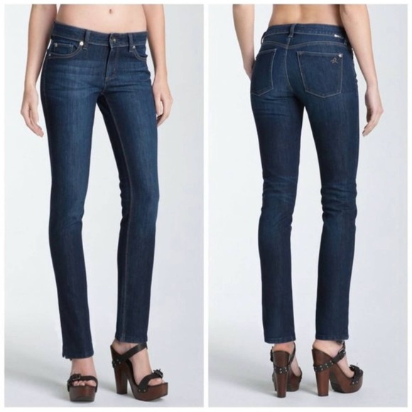 DL1961 Angel Jeans Mid Rise Skinny Ankle Blue Mariner 1214 Comfort Womens sz 28 - Picture 2 of 13